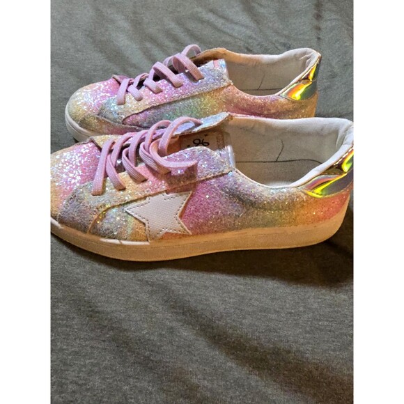 Lola + The Boys Glitter Star Ombre Sneakers Size UK34 Fits Like A 1.5/2 Rainbow - Picture 4 of 7